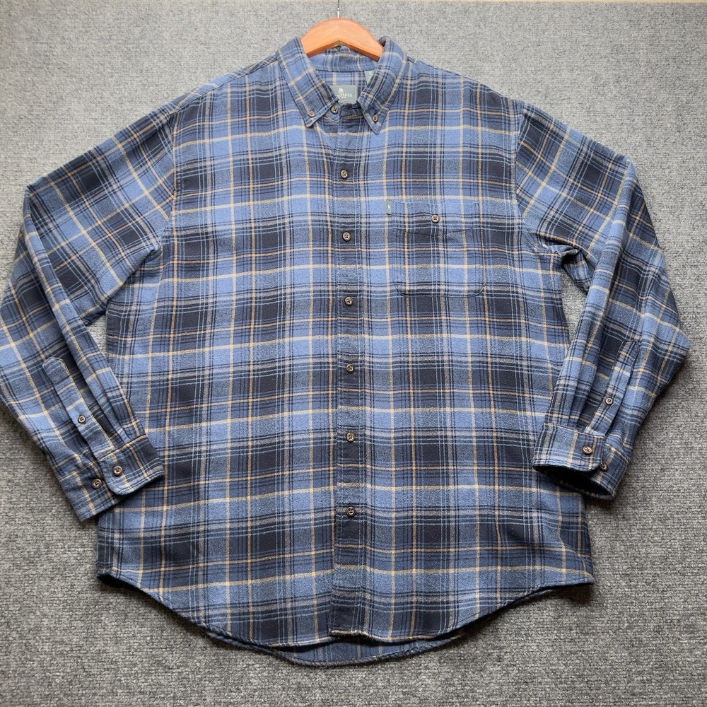 G.H. Bass & Co. Shirt Mens XL‎ Blue Plaid Long Sleeve Button Up Flannel Casual